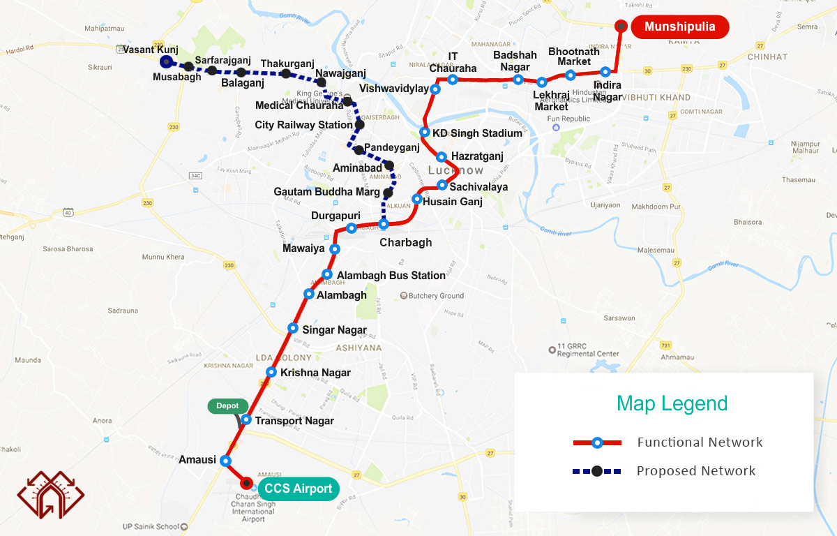 lucknow-metro-route-map